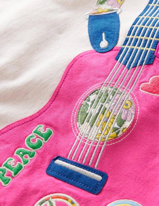 Boden vêtements marne à l'avoine filles t-shirt appliqué devant et derrière LB2X755