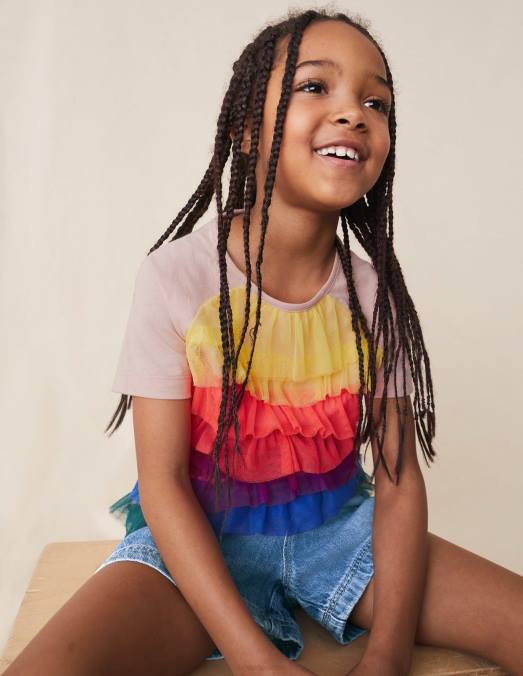 Boden vêtements multi filles haut en tulle à volants LB2X2914