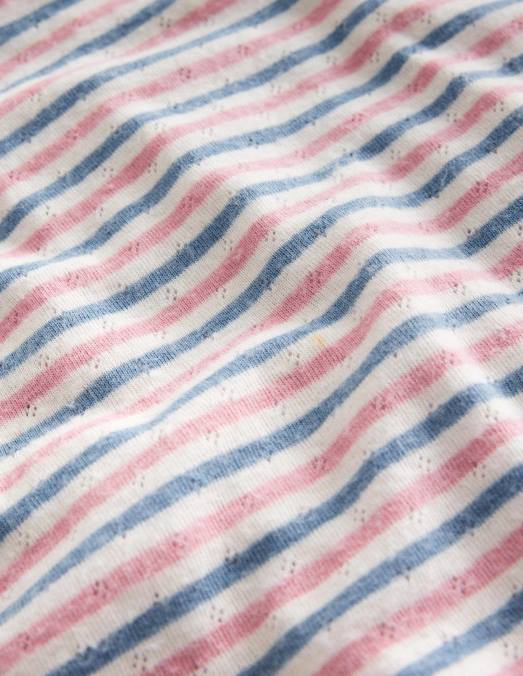 Boden vêtements multi-rayures filles haut à manches longues en pointelle LB2X773