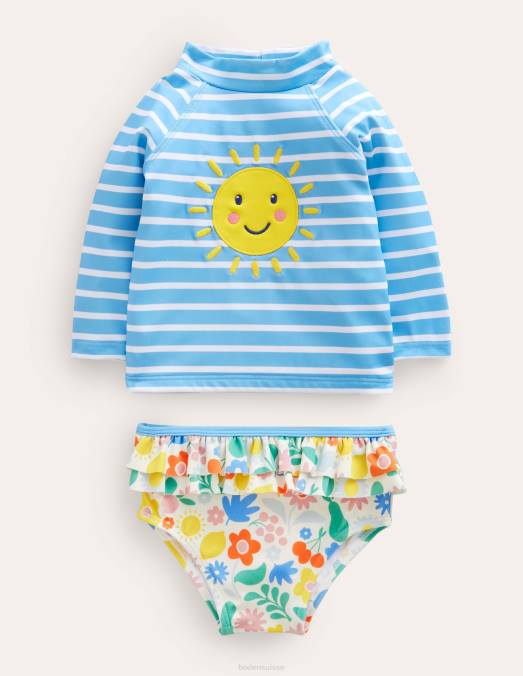 Boden vêtements multi vacances floral filles ensemble de gilet anti-éruption à volants LB2X3112