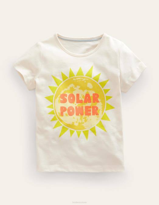 Boden vêtements énergie solaire blanche filles t-shirt imprimé LB2X2997