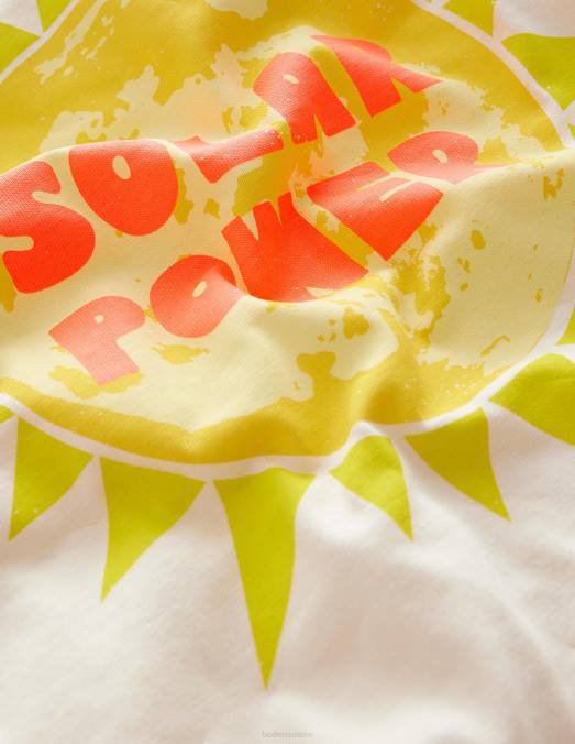 Boden vêtements énergie solaire blanche filles t-shirt imprimé LB2X2997