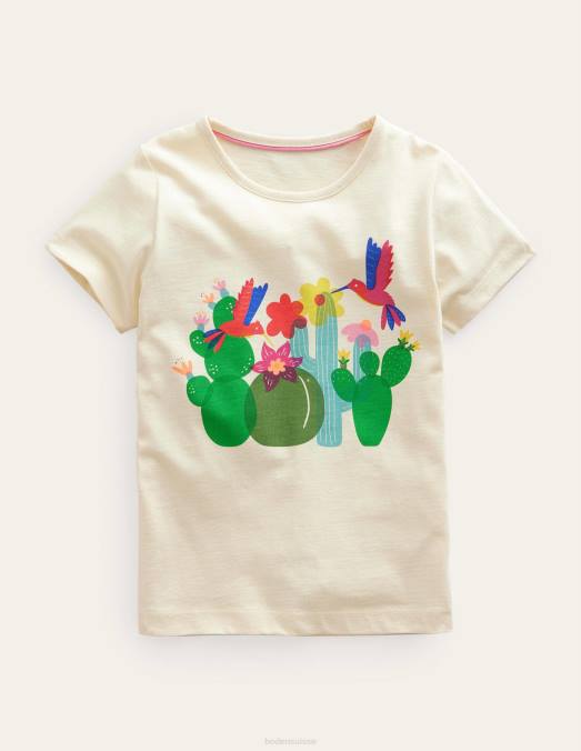 Boden vêtements oiseaux crème du Dorset filles t-shirt imprimé LB2X3185