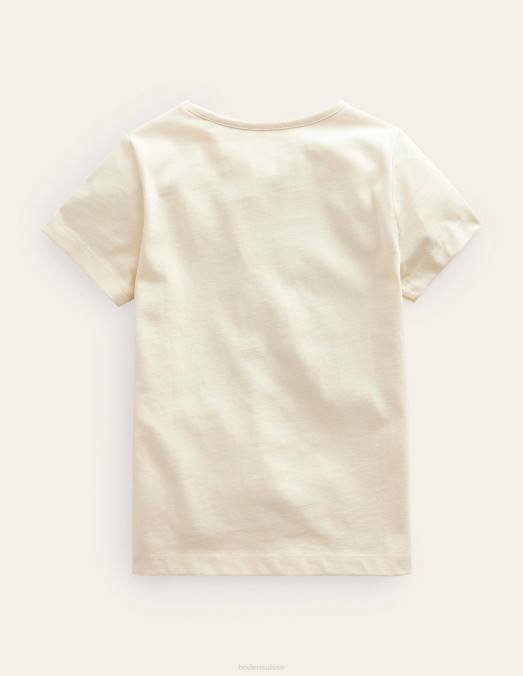 Boden vêtements oiseaux crème du Dorset filles t-shirt imprimé LB2X3185