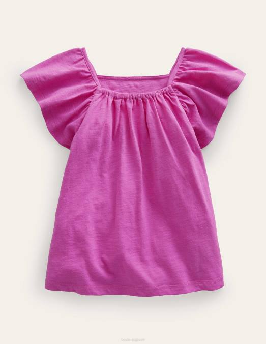 Boden vêtements orchidée rayonnante pourpre filles haut en jersey brodé LB2X2855