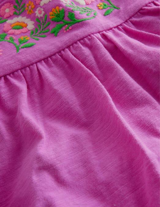 Boden vêtements orchidée rayonnante pourpre filles haut en jersey brodé LB2X2855