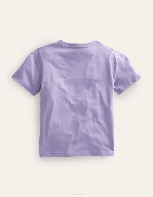 Boden vêtements pangolin brumeux de lavande filles t-shirt décontracté imprimé LB2X3062
