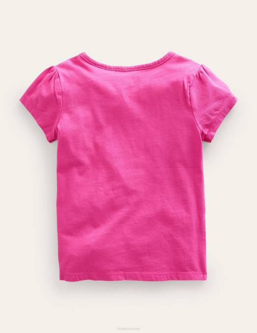 Boden vêtements paresseux roses chatouillés filles grand haut appliqué LB2X2870