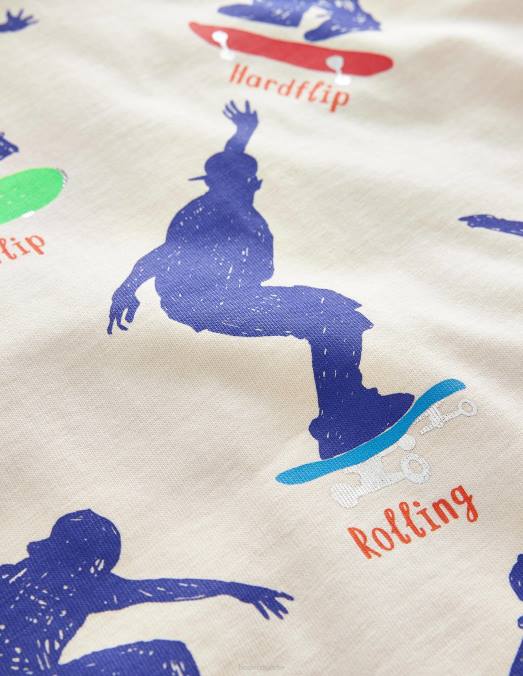 Boden vêtements patineurs de gousse de vanille filles t-shirt d'éducation graphique LB2X3210