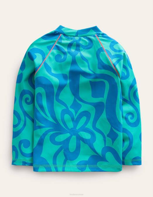 Boden vêtements pochoir d'été vert tropical filles gilet anti-éruption à motif LB2X2941