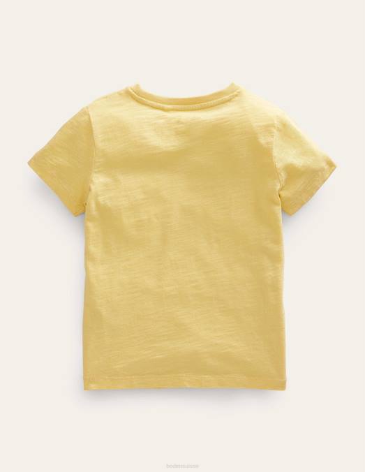 Boden vêtements renoncule jaune filles t-shirt flammé délavé LB2X3260
