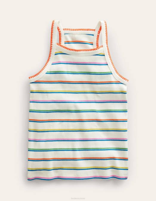 Boden vêtements rose pétale vif/bleu île filles gilet découpé LB2X772