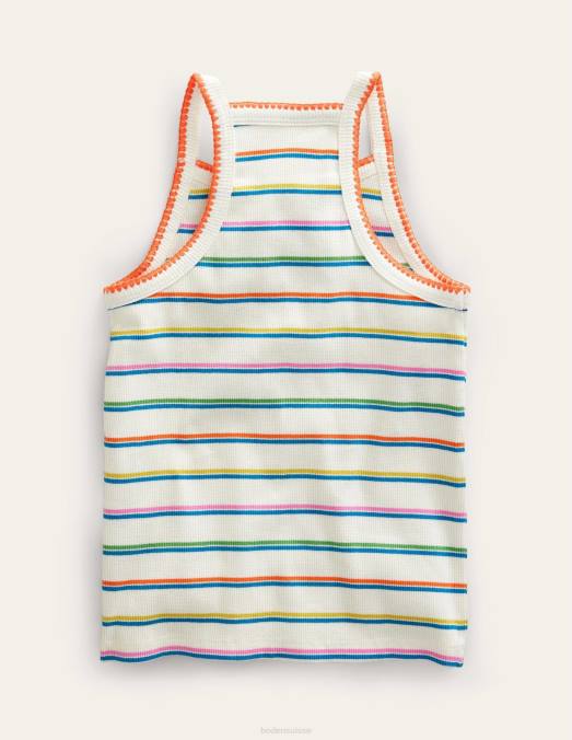 Boden vêtements rose pétale vif/bleu île filles gilet découpé LB2X772