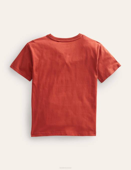 Boden vêtements scorpion marron rôti filles t-shirt décontracté imprimé LB2X3017