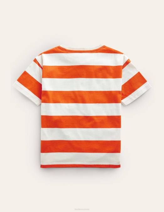 Boden vêtements sommet mandarine/vanille filles t-shirt à slogan LB2X3127