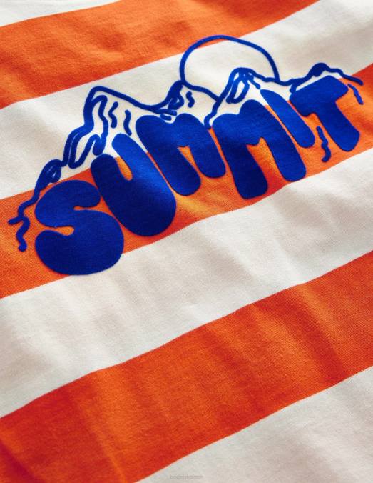 Boden vêtements sommet mandarine/vanille filles t-shirt à slogan LB2X3127