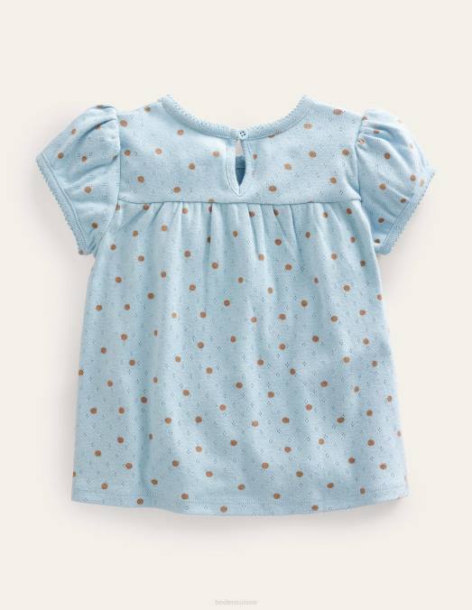 Boden vêtements surf bleu filles haut en pointelle LB2X2927