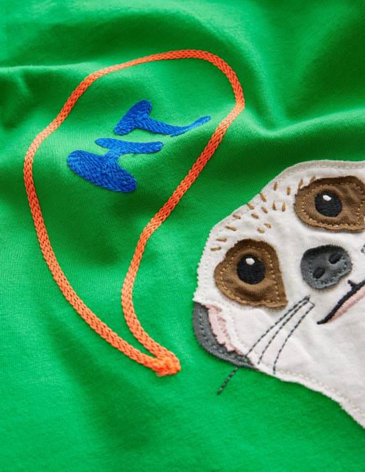 Boden vêtements suricate vert vif filles t-shirt devant et derrière LB2X3010