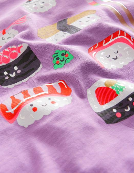 Boden vêtements sushi violet lupin filles t-shirt imprimé LB2X2853