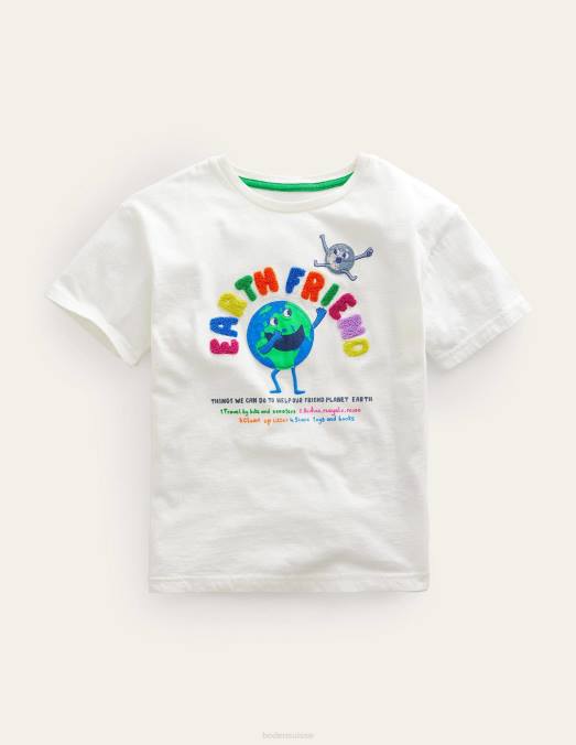 Boden vêtements terre d'ivoire filles t-shirt terre LB2X3039