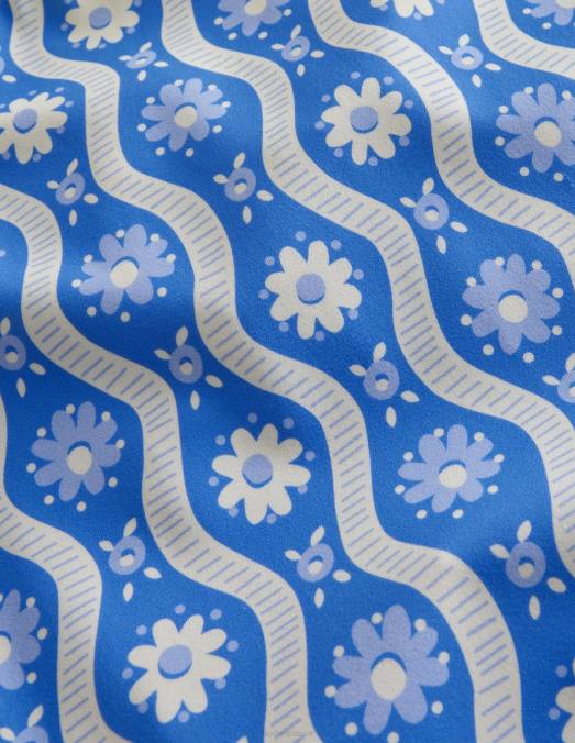 Boden vêtements vague de marguerite bleue de Penzance filles haut tankini croisé dans le dos LB2X3071