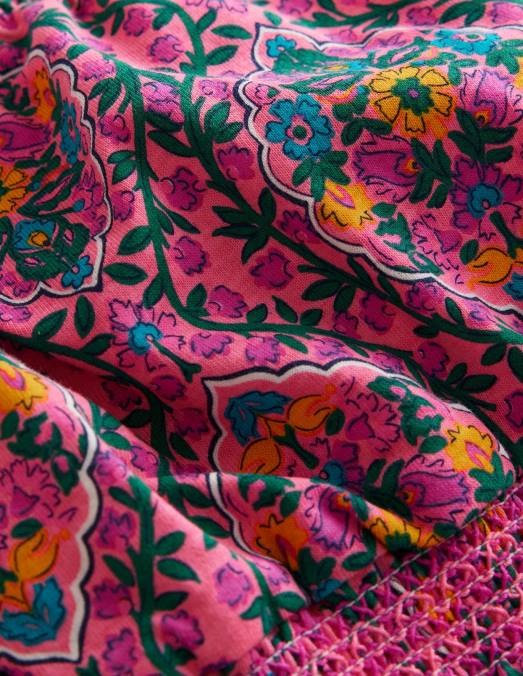 Boden vêtements vigne de gravure sur bois d'azalée filles top court à encolure carrée LB2X762