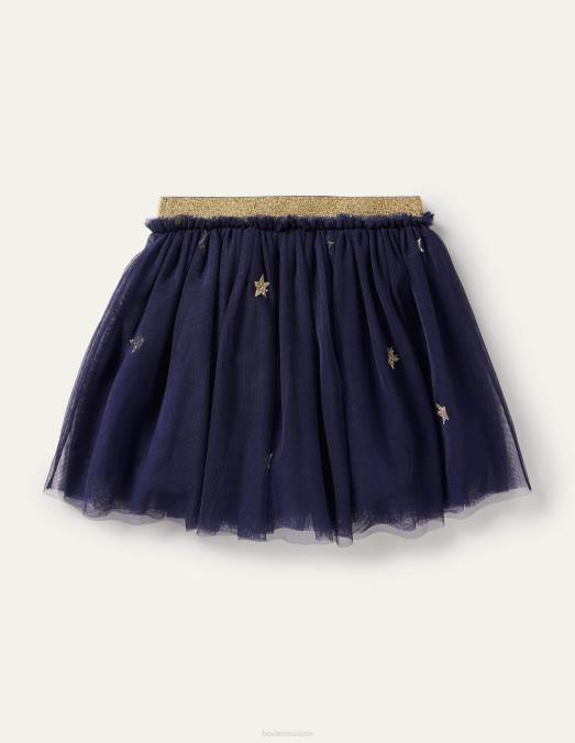 Boden vêtements animaux bleus tribord filles jupe en tulle à appliqués LB2X3156