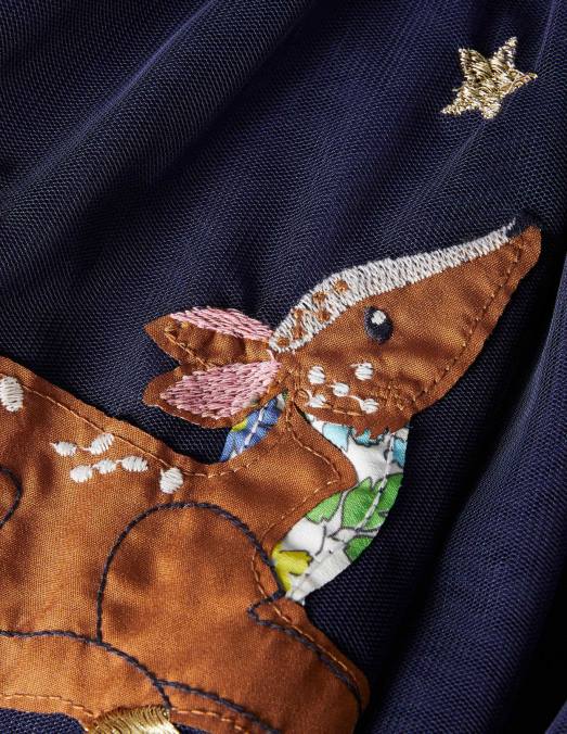 Boden vêtements animaux bleus tribord filles jupe en tulle à appliqués LB2X3156