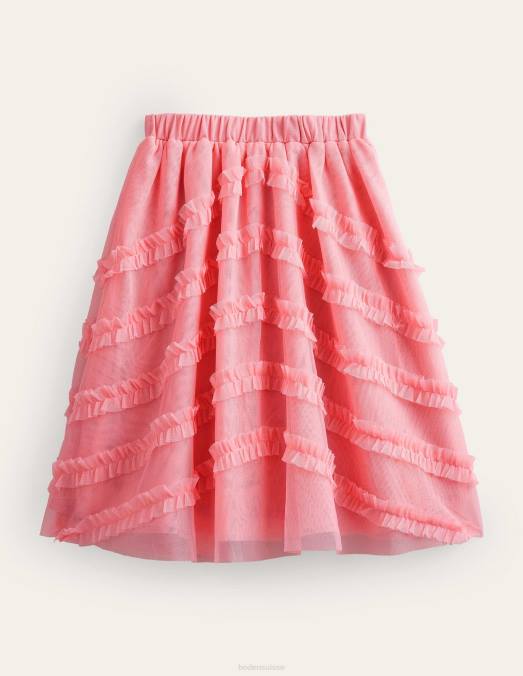 Boden vêtements boto rose filles jupe de soirée mi-longue en tulle LB2X2667
