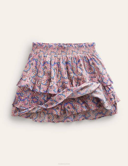 Boden vêtements cachemire lupin et pêche filles mini-jupe à volants LB2X2642