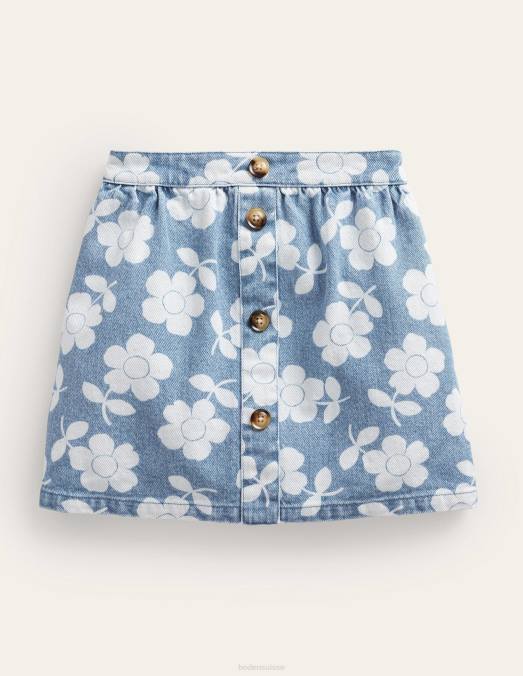 Boden vêtements fleur de jean filles jupe boutonnée en jean LB2X2769