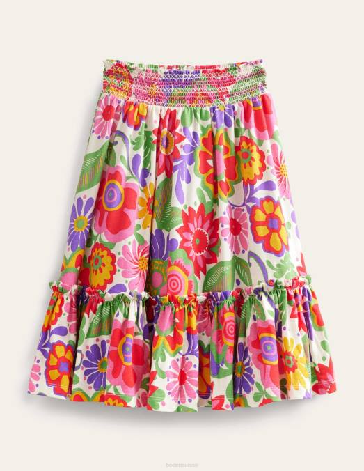 Boden vêtements floral multi-festival filles jupe longue en jersey imprimé LB2X3225