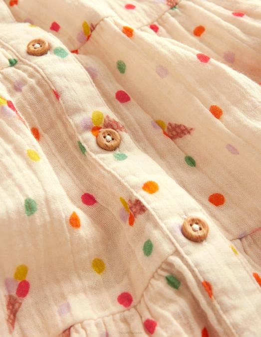 Boden vêtements glaces à la gousse de vanille filles jupe mi-longue en toile double LB2X2650