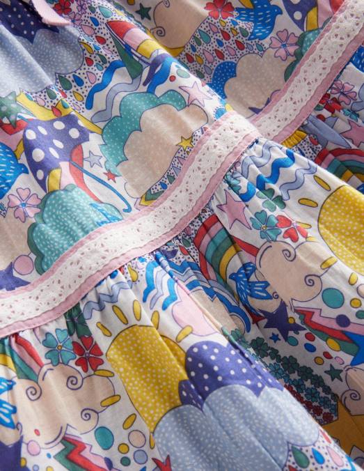 Boden vêtements ivoire multi météo filles jupe mi-longue à volants LB2X2657