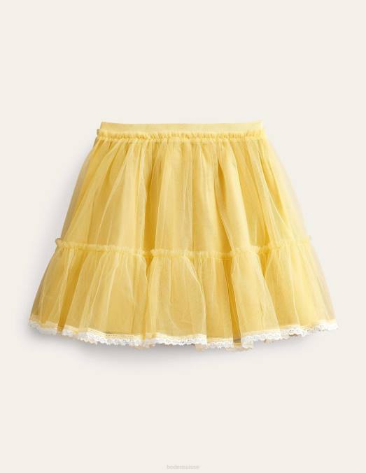 Boden vêtements jour de printemps jaune filles mini-jupe en tulle à volants LB2X2704