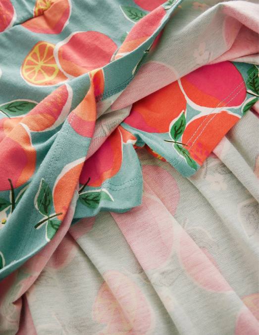 Boden vêtements oranges bleu aqua filles jupe-short en jersey à volants LB2X2760