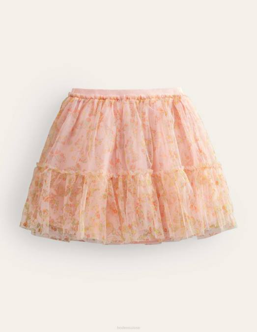 Boden vêtements papillons roses filles jupe en tulle imprimée à volants LB2X2707