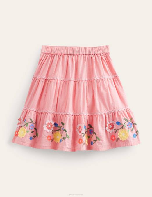 Boden vêtements pomme sauvage filles jupe mi-longue à ourlet brodé LB2X2666