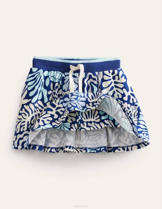 Boden vêtements récif de corail bleu tribord filles jupe-short en jersey LB2X780