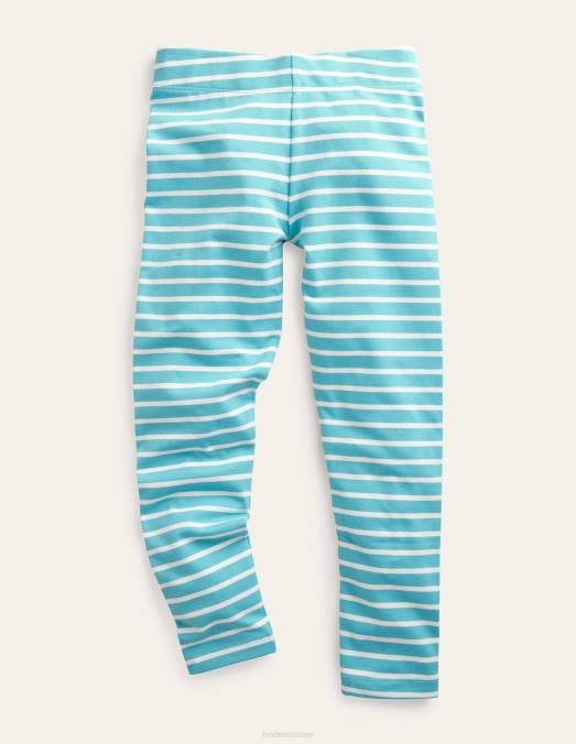 Boden vêtements bleu aqua/ivoire filles leggings amusants LB2X2919