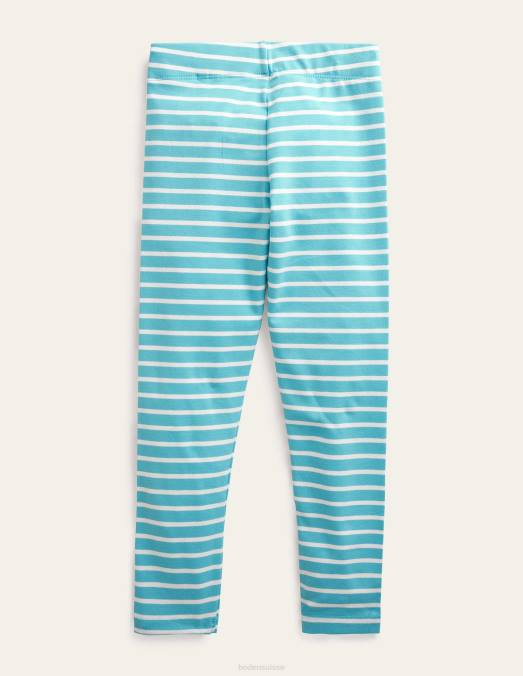 Boden vêtements bleu aqua/ivoire filles leggings amusants LB2X2919