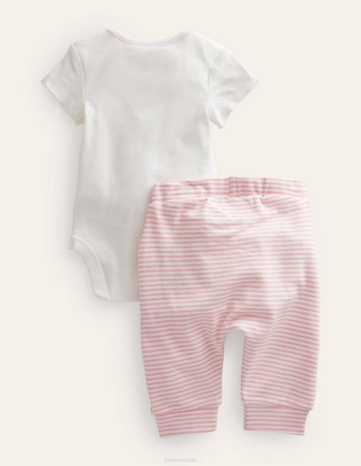 Boden vêtements poussins en ivoire filles ensemble body et legging gots LB2X3284