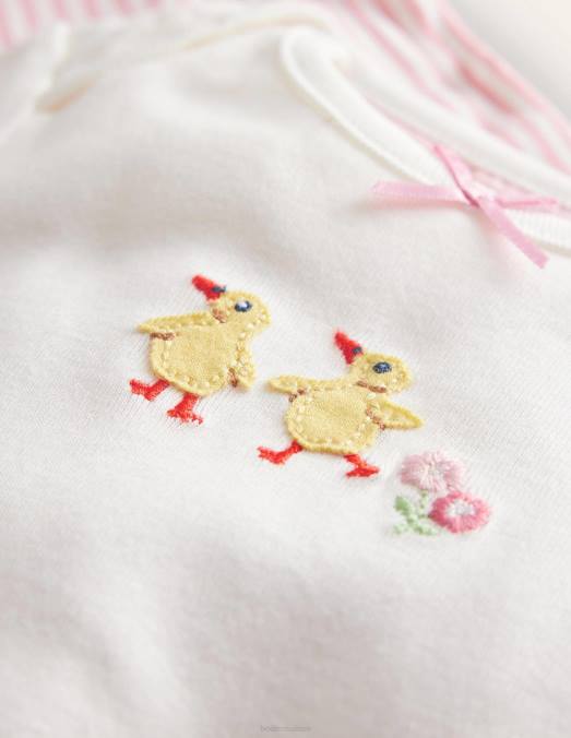 Boden vêtements poussins en ivoire filles ensemble body et legging gots LB2X3284