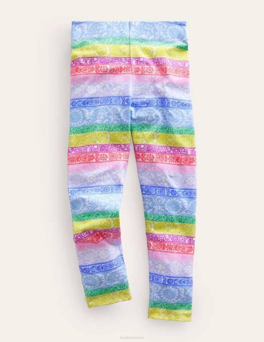 Boden vêtements rayures multiples de papier peint filles leggings amusants LB2X2822