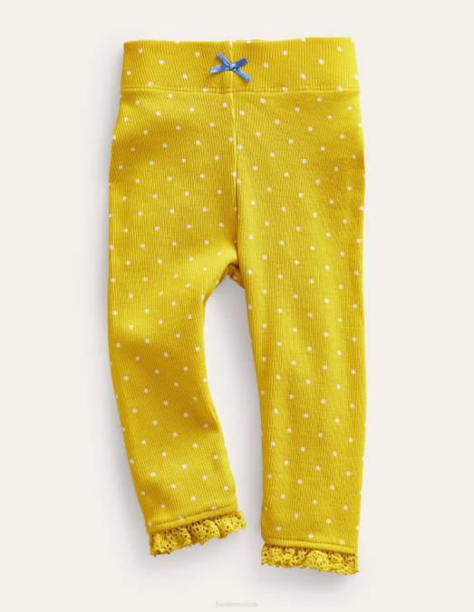 Boden vêtements tache jaune du maïs doux filles legging en dentelle côtelée LB2X3247