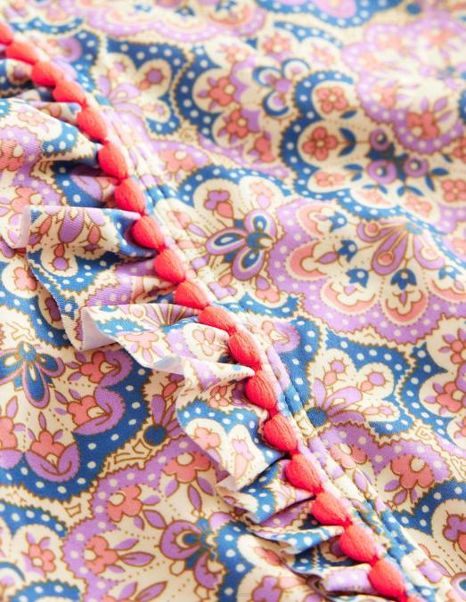 Boden vêtements Paisley sorbet lupin et pêche filles maillot de bain à manches longues LB2X3222