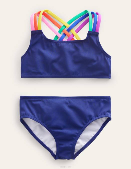 Boden vêtements bleu harmonie filles bikini arc-en-ciel à dos croisé LB2X3218