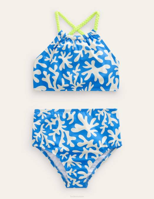 Boden vêtements bleu marocain filles bikini à boucle dans le dos LB2X2627