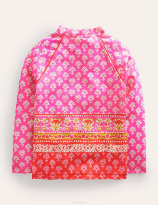 Boden vêtements bloc de bois de feu d'artifice filles gilet anti-éruption à motif LB2X3298