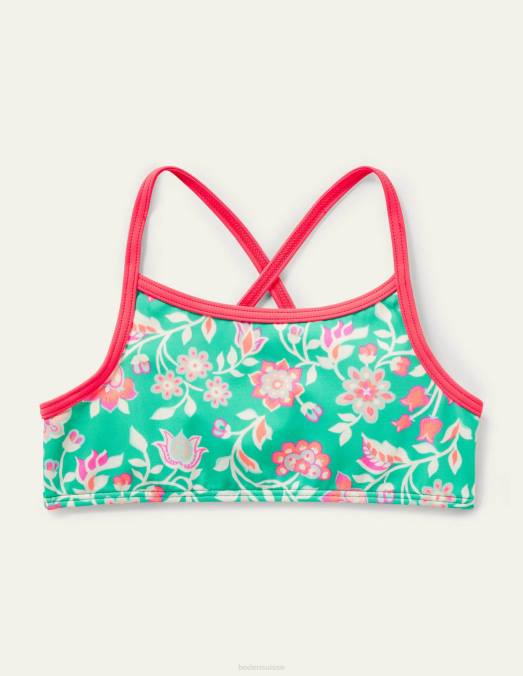 Boden vêtements cachemire vert tropical filles haut de bikini à motif LB2X3123